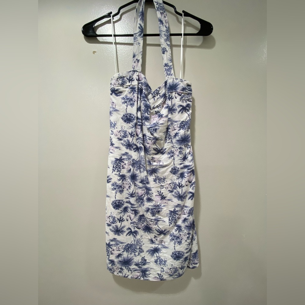 Abercrombie & Fitch Blue and White Floral Halter Dress